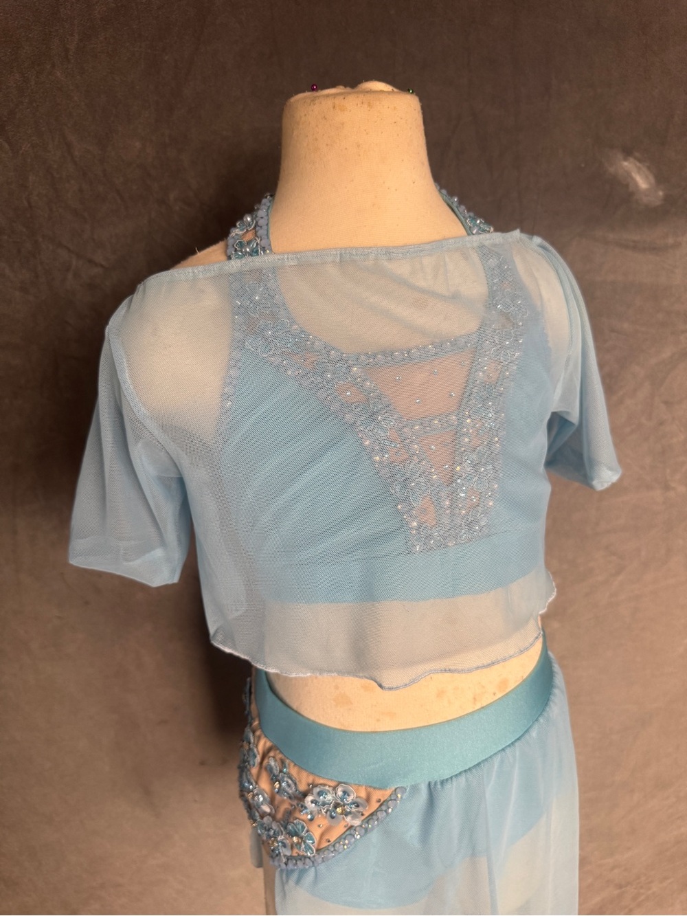Custom Blue 2 piece lyrical dance costume